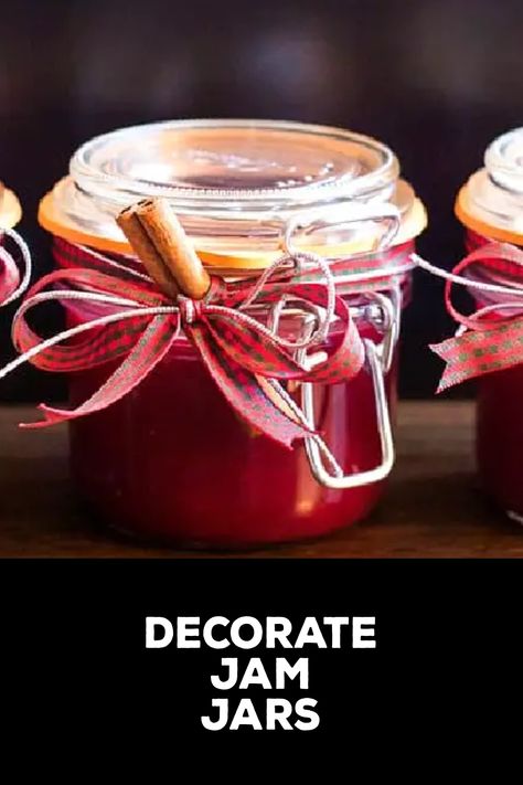 How to Decorate Jam Jars Jam Jar Decorations Ideas, Jam Jar Crafts, Cricut Projects Christmas, Jars Decoration Ideas, Christmas Jam, Chalkboard Stickers, Jam Jars, Puff Paint, Jar Opener