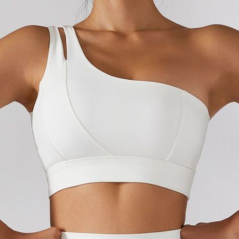 Running Sports Bra, Estilo Fitness, Sports Crop Tops, White Bras, White Sports Bra, Yoga Set, Running Workout, Workout Outfit, Sports Suit