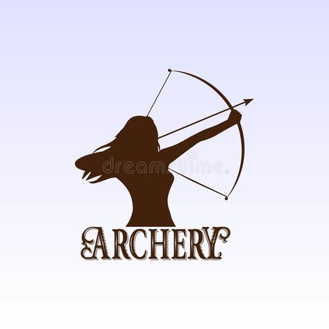 Woman Bow Archery Silhouette Sport Club Logo Design Vector. Logo vector royalty free illustration Archery Silhouette, Sport Club Logo, Club Logo Design, Archery Women, Silhouette Sport, Bow Archery, Silhouette Clip Art, Sport Club, Club Logo