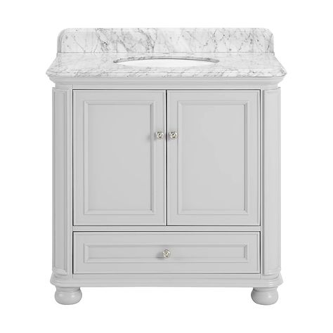 allen + roth Wrightsville 36-in Light Gray Undermount Single Sink Bathroom Vanity with Carrara Natural Marble Top in the Bathroom Vanities with Tops department at Lowes.com 36" Vanity, Single Sink Bathroom, Allen Roth, Sink Bathroom Vanity, Single Sink Bathroom Vanity, Bathroom Vanity Tops, Sink Bathroom, Home Improvement Store, Single Sink