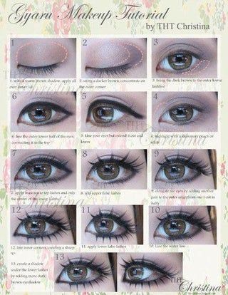 A few eye make tutorials! : actualgyaru Gal Makeup, Gyaru Makeup, Doll Eye Makeup, Kawaii Makeup, 일본 패션, Swag Makeup, Japanese Makeup, Gyaru Fashion, Makeup Tut