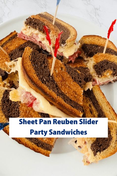 Mini Reuben Sandwiches, Finger Appetizers, Reuben Sliders, Party Sliders, 2023 Recipes, Appetizer Sandwiches, Reuben Sandwich, Party Sandwiches, Sandwich Fillings