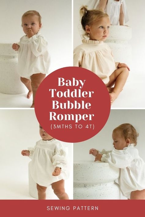 Baby Toddler Bubble Romper sewing pattern (3mths to 4T) - Sew Modern Kids Smocked Sewing Pattern, Diy Bubble Romper, Free Bubble Romper Sewing Pattern, Baby Girl Patterns Sewing, Bubble Romper Baby Girl, Free Baby Sewing Patterns Pdf, Bubble Romper Pattern Free, Free Baby Romper Sewing Pattern, Baby Girl Sewing Patterns