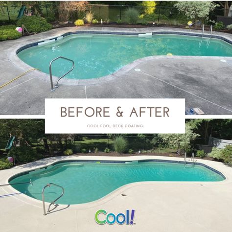 Diy Pool Deck, Painted Pool Deck, Kool Deck, Pool Deck Ideas Inground, Pool Opening, Pool Deck Resurfacing, Pool Decking Concrete, Cement Pools, Deck Resurfacing