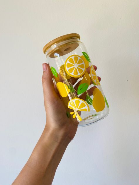 Lemon, glass can 16oz 100 Followers, Glass Tumbler, Random Stuff, Lemon, Tumbler, Photo And Video, Instagram Photos, Canning, Instagram Photo