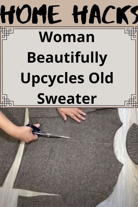 #Woman #Beautifully #Upcycles Old #Sweater Old Sweater Crafts, Remake Clothes, Recycle Old Clothes, Diy Sy, Upcycle Clothes Diy, Recycled Sweaters, Recycled Sweater, Sweater Refashion, Upcycle Sewing