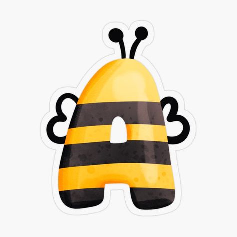 Get my art printed on awesome products. Support me at Redbubble #RBandME: https://www.redbubble.com/i/sticker/Honey-Bee-Letter-A-by-DecoVibe/163994240.O9UDB?asc=u Letter A Sticker, Plastic Stickers, Bookmarks Handmade, School Shopping, Letter A, Honey Bee, School Ideas, Sticker Design, Aurora