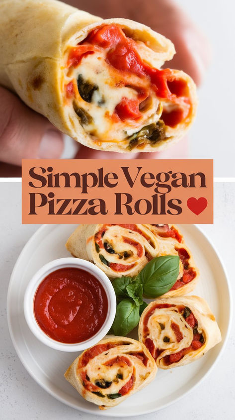 Craving pizza but want something fun and easy? These Simple Vegan Pizza Rolls are a must-try! Perfect for a quick dinner, these rolls are packed with tasty vegan ingredients and classic Italian flavors. Perfectly poppable, they’re sure to become a family favorite.

#EasyVeganMeals #PizzaNight #VeganRecipe Vegan Pizza Casserole, Vegan Recipes Simple, Vegan Pizza Toppings, Vegan Pizza Rolls, Vegan Dip Recipes, Cucumber Tea Sandwiches, Vegan Pizza Recipe, Rolls Easy, Plant Based Snacks