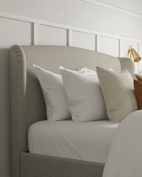 Our new Buxton bed offers plenty of rustic charm and adds a generous dose of understated elegance to your bedroom. Its cocooning winged headboard is instantly inviting, complete with sumptuously soft woven upholstery, our signature pale weathered oak, and statement cabriole legs 🔎251-01226 Winged Headboard, Cabriole Legs, Weathered Oak, Understated Elegance, Rustic Charm, Upholstery, Bedroom, Bed