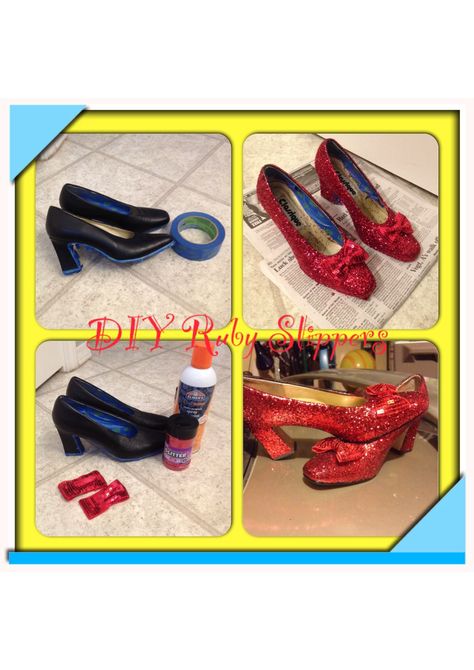 DIY Ruby Slippers Diy Ruby Slippers, Dorothy Shoes, Ruby Red Slippers, Red Slippers, Ruby Slippers, Halloween 2024, Diy Arts And Crafts, Ruby Red, Diy Art