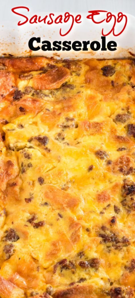 Hot Dog Bun Breakfast Casserole, Breakfast Sausage Bake One Pan, Eggbake Sausage With Bread, Sausage And Egg Casserole Easy, Halloween Breakfast Casserole, Sausage And Eggs Breakfast, Crockpot Egg Bake, Egg Casserole Recipes Sausage, Sausage Casserole Breakfast