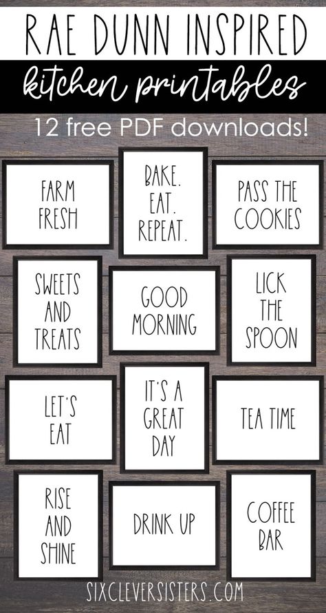 Sublimation Home Decor Ideas, Printable Kitchen Signs, Kitchen Printables Free, Bar Printables, Hand Lettering Printables, Farmhouse Printables, Kitchen Printables, Coffee Bars, Free Printable Wall Art