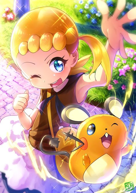 Bonnie and Dedenne!✨❤ Bonnie Pokemon, Pokemon Bonnie, Pokemon Human Characters, Pikachu Art, Pokémon X And Y, Cute Pokemon Wallpaper, Pokemon Drawings, Futuristic City, My Pokemon