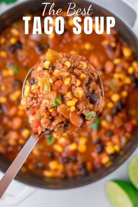 Taco In A Bowl, Best Taco Soup Recipe, Best Taco Soup, Easy Taco Soup, Winter Meals, Taco Soup Recipe, Taco Soup, Winter Food, Soup Recipe