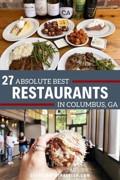 In addition to the growing list of things to do in Columbus, GA, you'll also find some absolutely amazing restaurants. You'll find awesome southern eats, upscale dining, can't-miss breakfast spots, coffee houses, trendy spots and so much more. Here are 27 of our favorite restaurants in Columbus GA that you're going to want to check out! Columbus Ga, List Of Things, Coffee House, Columbus, The Kids, Things To Do, Restaurant, Canning