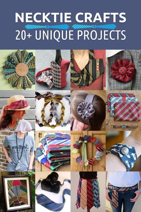 A handmade blanket from neckties is one of my most prized possessions! Here are 22 more unique necktie crafts that I'd love to try. Repurposed Ties Upcycle, Neck Tie Repurpose Ideas, Vintage Ties Projects, Repurpose Neck Ties Ideas, Crafts From Men’s Ties, Old Neck Ties Ideas, Neck Tie Crafts Upcycling, Men’s Tie Crafts, Recycle Ties Ideas