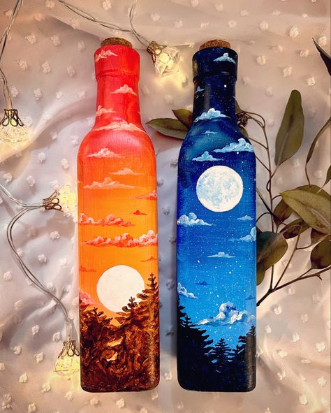 Wine Bottle Painting Ideas Acrylic, Plastic Bottle Painting Ideas, Glass Bottle Painting Ideas Acrylic, Bottle Painting Ideas Acrylics, Bottil Art Painting, Bottel Paintings Aesthetic, Cartoon Bottle Painting, Glass Bottle Painting Acrylics, Glass Bottle Acrylic Painting