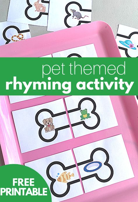 Pet Rhymes - Printable Rhyming Activity - No Time For Flash Cards Preschool Pets Unit, Preschool Rhyming, Preschool Pet Activities, Rhyming Preschool, Preschool Behavior, Rhyming Games, Pets Preschool Theme, Circle Time Activities, Rhyming Activities