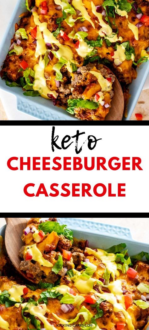 Looking for the best ever Keto Cheeseburger Casserole? This is it! You can count on this one to be loved by kids and adults alike. With cream cheese, ground beef, cheddar, pickles and a tangy sauce, this easy recipe is a crowd pleaser! #keto #grainfree #glutenfree Cream Cheese Pickles, Pickles And Cheese, Keto Cheeseburger Casserole, Keto Cheeseburger, Gluten Free Casserole, Cheese Pickles, Keto Casseroles, Low Carb High Fat Diet, Baking Powder Uses