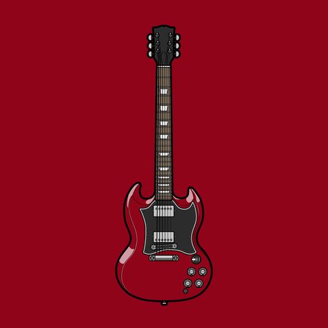 Heritage Cherry Gibson Standard SG Guitar Print . Check out this print and many more via the links on our profile or at www.wearewildeprints.com . . . #gibson #gibsonguitars #guitars #giftideas #giftsforguitarists #electricguitar #heritagecherry #guitarposter #printables #printathome #lastminutegifts #wallart #guitarwallart #illustration #illustrator #graphicdesign Gibson Sg Guitar, Sg Guitar, Gibson Sg Standard, Guitar Print, Guitar Wall Art, Guitar Posters, Guitar Tattoo, Gibson Sg, Gibson Guitars