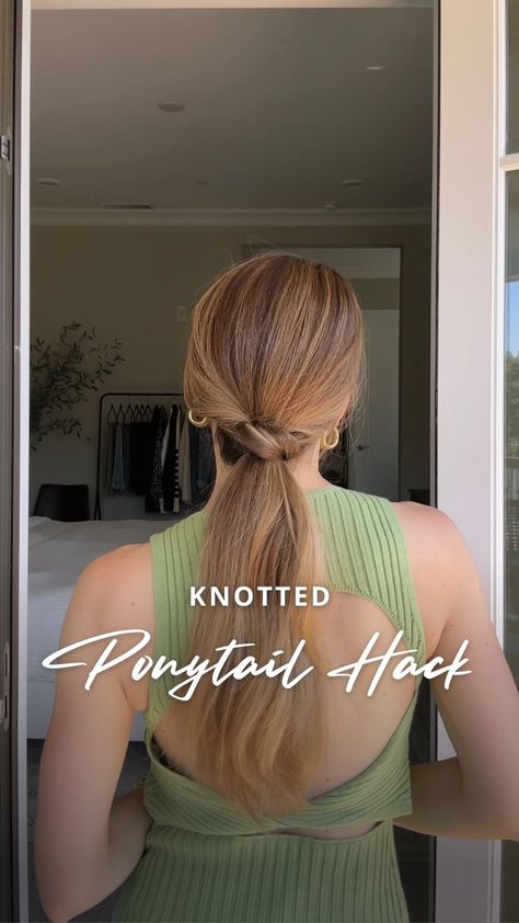 Nichole Ciotti | Quick and easy way to hide your elastic! 💁‍♀️ Gather hair into a ponytail and secure with an elastic. Pull elastic down a couple inches.… | Instagram Hair Tutorial, Elastic, Hair Styles, Hair, Instagram