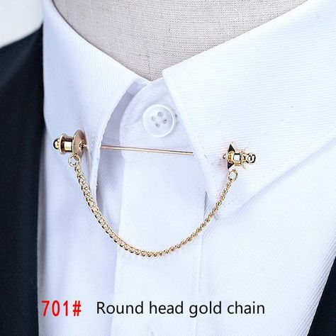 Collar Bar Shirt, Men Wedding Accessories, Tassel Shirt, Bar Shirt, Collar Bar, Clothing Reference, Collar Clips, Chain Collar, Collar Pin