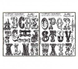 Stampers Anonymous Tim Holtz Cling Mounted Stamps - Cirque Alphabet Stamp Set