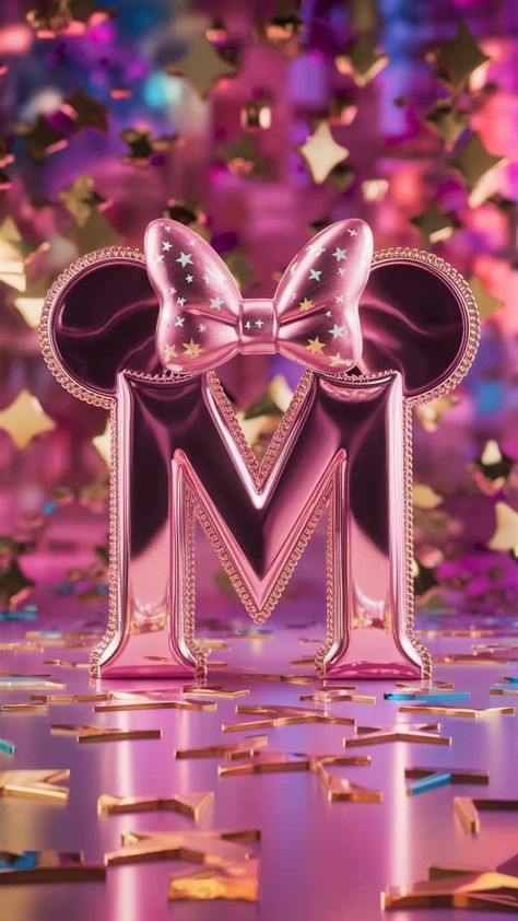 The Letter M Wallpaper, Fancy Letter M, Alphabet Disney, M Letter Design, M Letter Images, Minnie Mouse Images, M Wallpaper, The Letter M, Letter Art Design