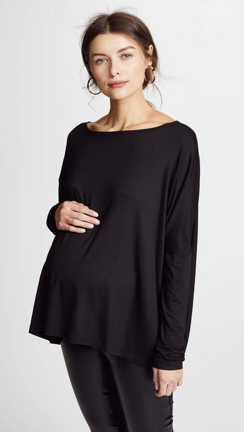 HATCH The Long Sleeve Tee Maternity Relaxed Fit Crew Neck Top, White Maternity Crew Neck T-shirt, White Crew Neck Maternity T-shirt, Maternity Graphic Print Crew Neck T-shirt, Black Maternity T-shirt Crew Neck, Clothes For Pregnant Women, Maternity Outfit, Cropped Wide Leg Jeans, Maternity Tees