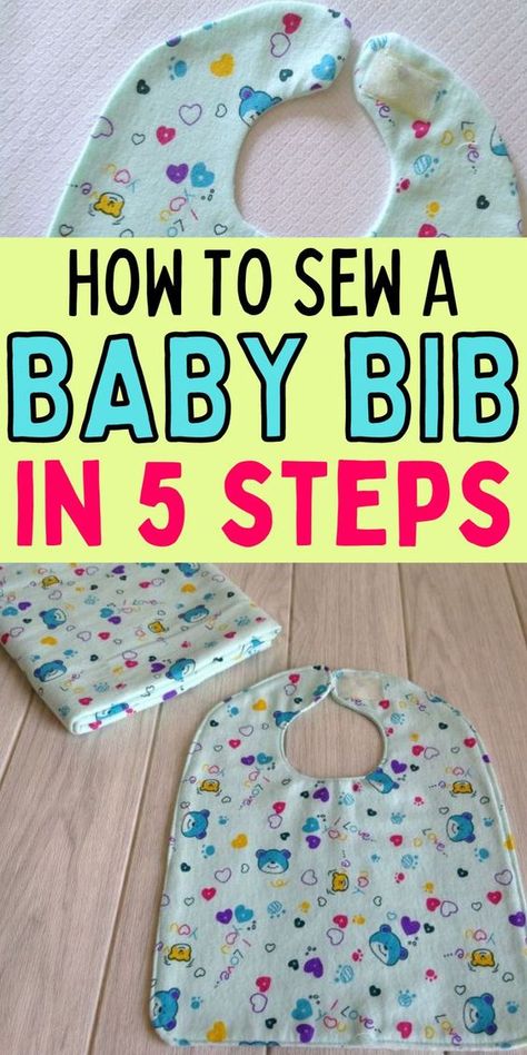 Easy baby bib tutortial. How to make a simple bib for your baby. 5 step baby bib. Diy Baby Boy Bibs, Baby Bib Tutorial Free Pattern, Baby Bib Sewing Pattern, Diy Baby Bibs Pattern, Bib Sewing Pattern, Easy Baby Sewing Patterns, Baby Bibs Patterns Free, Best Baby Bibs, Baby Bib Tutorial