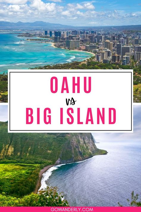 Explore the differences between Oahu and Big Island with our guide, helping you decide which Hawaiian island to visit. Discover the best Hawaiian island for beaches and top Hawaii activities. Save this pin for your next vacation in Hawaii! Which Hawaiian Island To Visit, Best Hawaiian Island, Island To Visit, Hawaii Activities, Vacation In Hawaii, Oahu Travel, Travel Bucket List Usa, Which Is Better, Big Island Hawaii