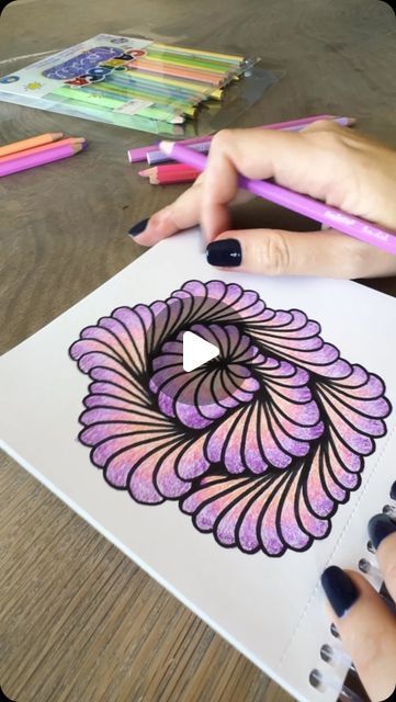 Colored Mandala Drawing, Zen Tangle Patterns Easy, Tangle Patterns Step By Step, Simple Doodle Art, Colourful Zentangle Art Beginners, Nzeppel Zentangle, Flower Zentangle Patterns Step By Step, Full Page Doodle Pattern, Zentangle Drops And Dangles