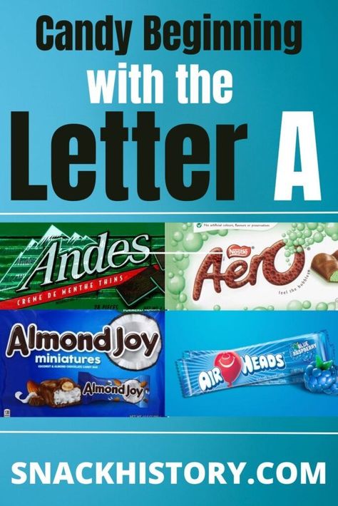 Candy Beginning with the Letter A Popular Candy, The Letter A, Almond Joy, Food Themes, Letter A, Fun Snacks, Frosted Flakes Cereal Box, Pop Tarts, You Really