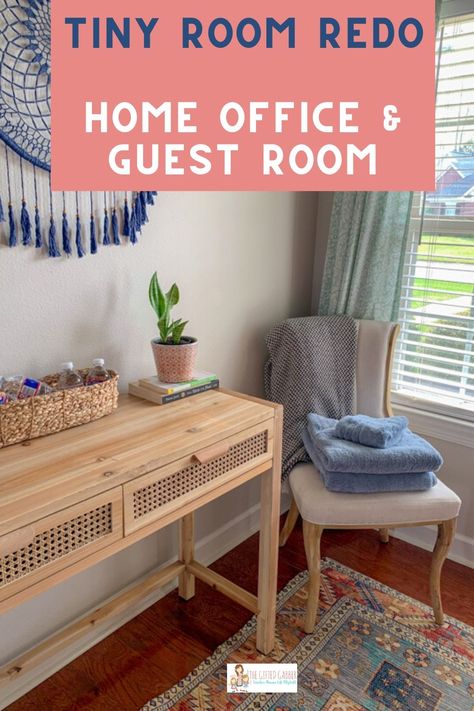 Guest Room Office Combo Layout, Small Guest Room Office Combo, Office Guest Room Combo Layout, Small Guest Room Office, Ideas For Curtains, Bedroom And Office Combo Ideas, Guest Bedroom Office Combo, Multipurpose Guest Room, Guest Room Combo