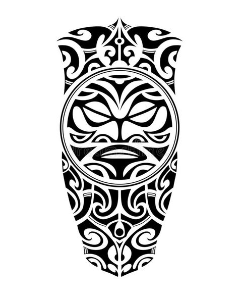 Tattoo sketch maori style for leg or shoulder. Tattoo sketch maori style with sun face for leg or shoulder royalty free illustration Tattoo Maori Perna, Polynesian Leg Tattoo, Polynesian Tattoo Sleeve, Tato Maori, Polynesian Tattoo Designs, Maori Tattoo Designs, Maori Designs, Hawaiian Tattoo, Tattoo Sketch