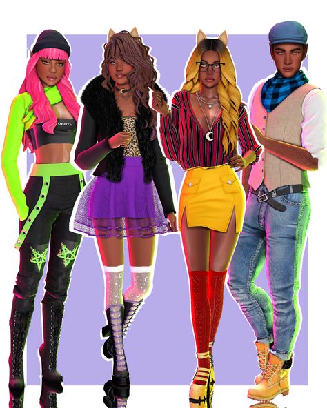 We have 4 characters in there  CC folder included!!  How to install:  1. Download custom content folder here  2. Put "Mods" in your "Mods" folder  2. Put "Tray files" in your "Tray" folder  3. Enjoy it ♥  Hope you enjoy  <3  All credits to CC creators! Glam Rock Sims 4 Cc, Clawdeen Sims 4 Cc, Werewolf Sims 4 Cc, Sims 4 Monster High Cc, Sims 4 Cc List, Euphoria Clothing, Ts4 Clothes, Sims Download, Howleen Wolf