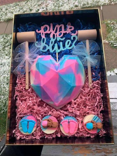 Baby Shower Gender Reveal Cake, Creative Gender Reveals, Gender Reveal Baby Shower Themes, Baby Gender Reveal Party Decorations, Pregnancy Gender Reveal, Gender Reveal Party Games, Gender Reveal Party Theme, Gender Reveal Themes, Baby Reveal Party