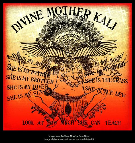 Yes, how very much She can teach...Jai Maa! Kali Ma! image: Ram Dass/Be Here Now image elaboration: Nuit Moore www.scarletshakti.com #shakti #yogini #kalima #divinefeminine Kali Ma Art, Kali Art, Kali Tattoo, Ma Kali, Arte Pulp, Kali Maa, Mother Kali, Kali Mata, Kali Ma