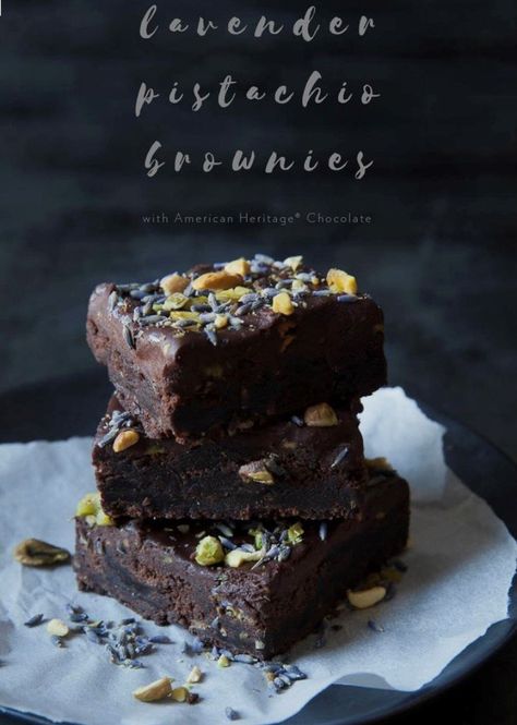 Pistachio Brownies, Lavender Recipe, Edible Lavender, Box Brownies, Chocolate Company, Brownie Batter, Brownie Mix, Chocolate Baking, American Heritage