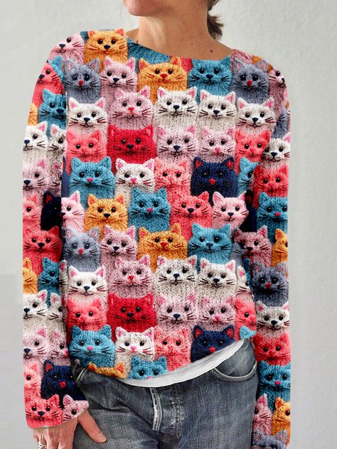 Cat Simple, Cut Cat, Winter Cat, Buy Sweaters, Comfy Sweater, Comfy Sweaters, Cozy Sweatshirts, Electronic Devices, Pink Sweatshirt