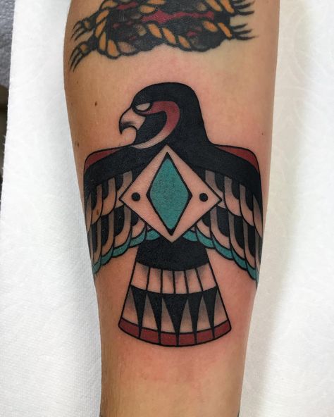 101 Best Thunderbird Tattoo Ideas You Have To See To Believe! 10 Outsons Thunderbird Tattoo Forearm, Traditional Thunderbird Tattoo, Thunderbird Tattoo Meaning, Thunderbird Tattoos, Food Tattoo Ideas, Native American Tattoo Art, Native Thunderbird, Thunderbird Tattoo, Food Tattoo