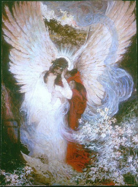 Dean Cornwell - The Other Side by joseloffgallery, via Flickr Dean Cornwell, American Illustration, Nordland, Ange Demon, Ethereal Art, Classical Art, Angel Art, An Angel, Old Art