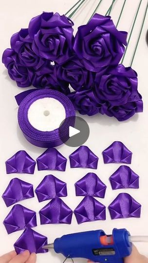 ribbon rose for you #handmade #craft #foryou #DIY #rose #beauty #purple😍🌷🌹🌺🌸😍👍👍 | DIYGlobal | The K Club · Can't Decide (feat. Jacquire King, Stephan Sharp) Forever Roses Diy, Satin Rose Bouquet Diy, Satin Roses Diy, Homemade Roses From Ribbon, Ribbon Roses Tutorial, Ribbon Roses Diy, Satin Flowers Diy Fabric Roses, Ribbon Rose Buds Diy, Satin Flowers Diy