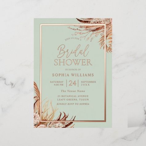 Rose Gold Foil Invitations, Boho Bridal Shower Invitations, 100th Birthday Party, Gold Foil Invitation, Chic Bridal Showers, 21st Birthday Invitations, 60th Birthday Invitations, Boho Baby Shower Invitations, 30th Birthday Invitations