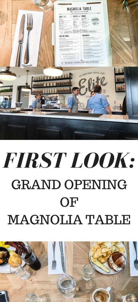 FIRST LOOK: Grand opening of Fixer Upper's restaurant, Magnolia Table Restaurant Grand Opening Ideas, Boutique Grand Opening, Magnolia Restaurant, Shop Grand Opening, Magnolia Cafe, Magnolia Table Restaurant, Magnolia Farms Fixer Upper, Fixer Upper Joanna, Silos Baking Co