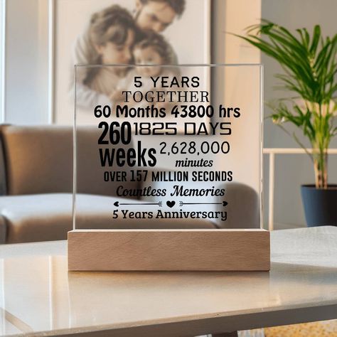 ✨ Celebrate love and memories! ✨ This stunning Acrylic Square Plaque with an LED Wooden Base is the perfect way to honor five incredible years together. 💖 Whether it's for your partner, dad, or a special father figure, this unique gift captures the essence of your journey. Light up their world with a piece that speaks volumes! 🌟 #AnniversaryGift #FiveYearsStrong #LoveInLight #FathersDayGift #MemorableMoments #PersonalizedGifts #HomeDecor #GiftIdeas #LoveStory #CherishedMemories Single Mom Gifts, Godson Gifts, Bonus Dad Gifts, Nephew Gifts, Goddaughter Gifts, 5 Year Anniversary, Niece Gifts, Step Dad Gifts, Step Mom Gifts