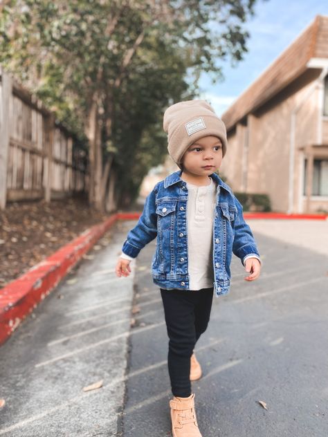 Boys Denim Jacket, Toddler Boy Jeans, Baby Boy Winter Outfits, Boys Winter Clothes, Trendy Baby Boy Clothes, Toddler Boy Clothes, Toddler Designer Clothes, Toddler Beanie