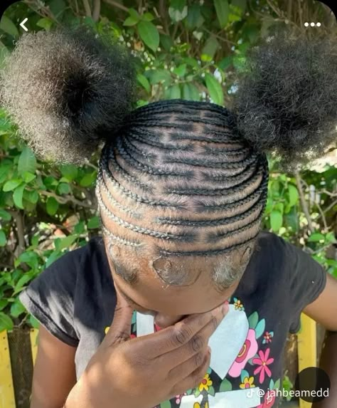 Cornrow Hairstyles For School, Natural Cornrow Hairstyles, Cornrows Natural Hair, Natural Hair Bun Styles, Hair Puff, Quick Natural Hair Styles, Cute Braided Hairstyles, Girls Natural Hairstyles, Braided Cornrow Hairstyles