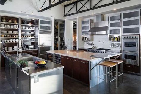 Hideaway Kitchen, Heated Concrete Floor, Industrial Style Home, Soho Loft, Contemporary Barn, Loft House, Stunning Kitchens, Design District, Loft Spaces