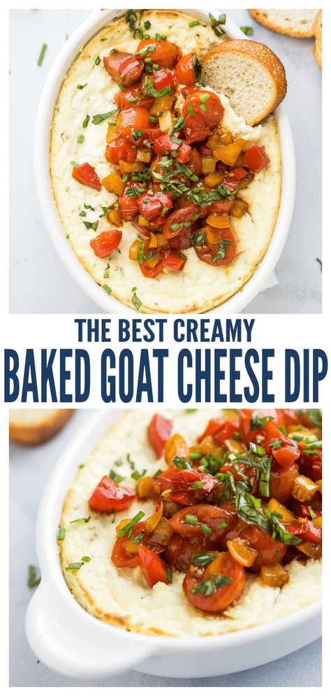 Goat Cheese Veggie Dip, Fig Goat Cheese Appetizer, Bruschetta Goat Cheese Dip, Goat Cheese And Tomato Dip, Feta Goat Cheese Dip, Easy Goat Cheese Appetizer, Goats Cheese Appetizer, Baked Feta Dip Appetizer Recipes, Creamy Goat Cheese Dip